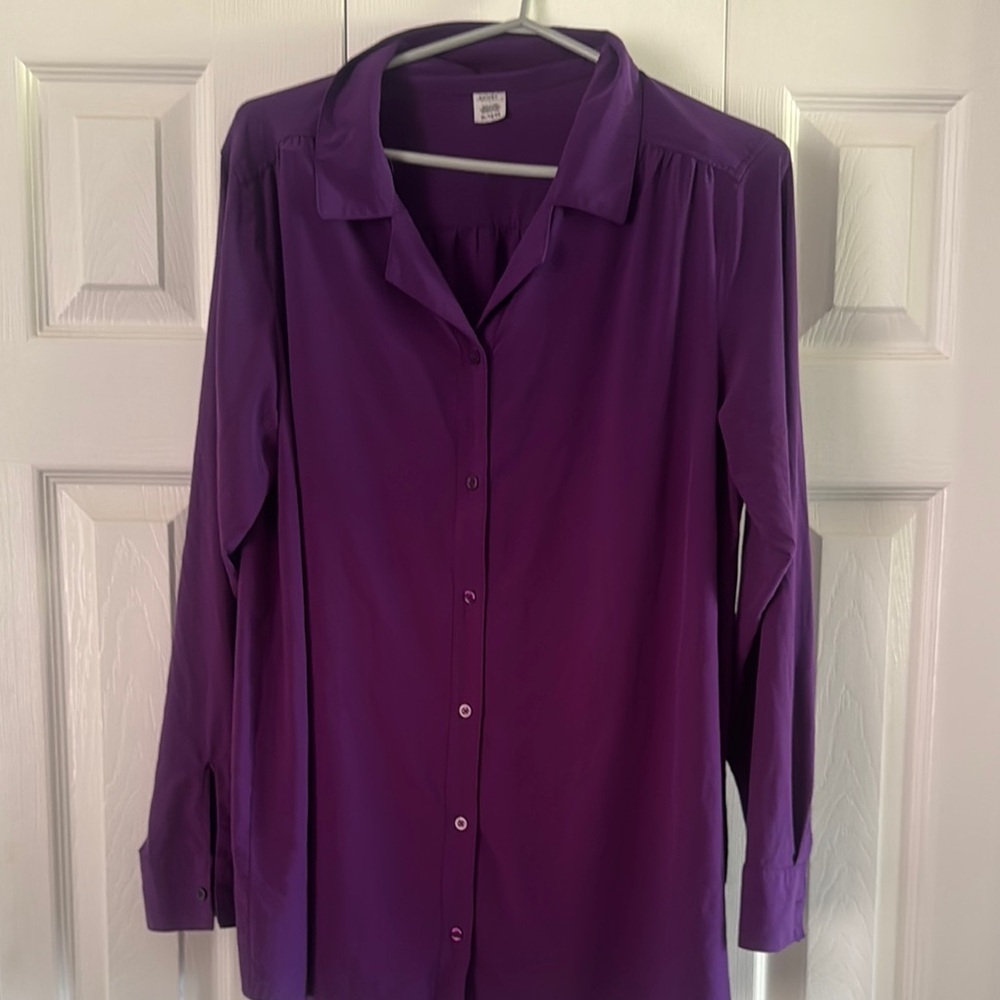 Jockey Purple Long Sleeve Button Down Shirt